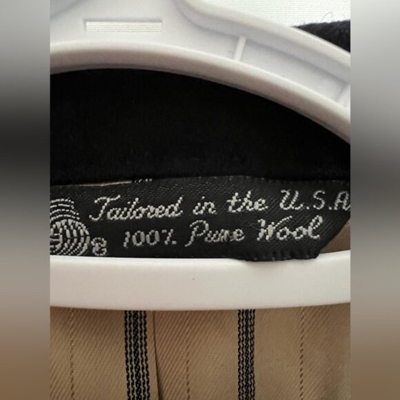 Kingsridge 100% PURE WOOL USA🇺🇸TAILORED 2 Button Blazer Shoulder Pads LARGE - Picture 10 of 13